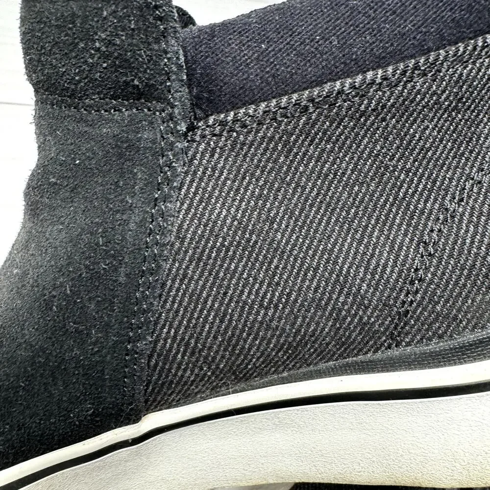 Keds Black Suede &‎ Twill Zip Up Ankle Platform Sneakers Casual Shoes Sneakers 7